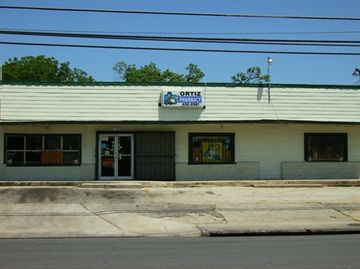 Ortiz Pharmacy building exterior on Castroville Road, San Antonio